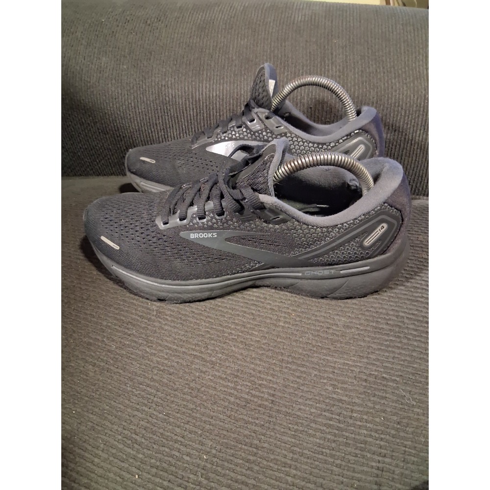 Brooks Ghost 14 Road Running Shoes Women's Size US 9B Black On Black Lace Up